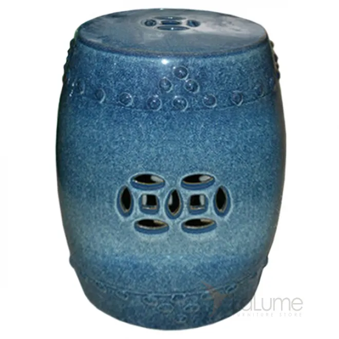 Китайский табурет ceramic garden stool blue AMBRE 