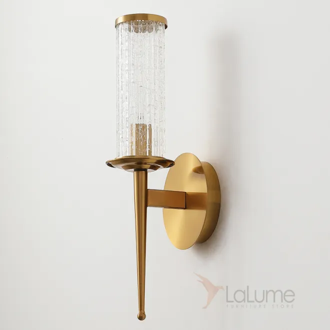 Серия настенных светильников с цилиндрическими плафонами из кракелированного стекла на конических рожках IRAIDA B L1