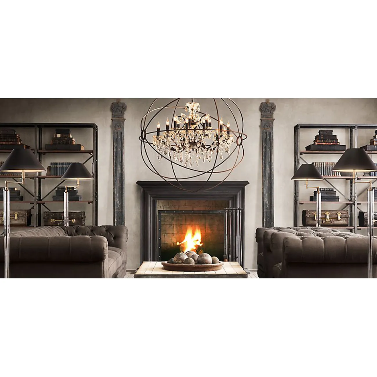 Люстра Restoration Hardware Foucault's Orb Crystal Chandelier от LaLume