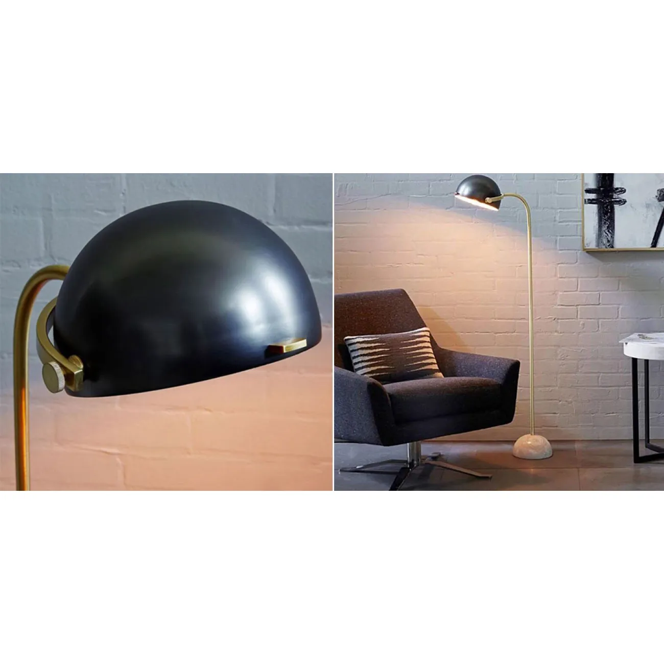 Лампа напольная с черным плафоном Menu Collister