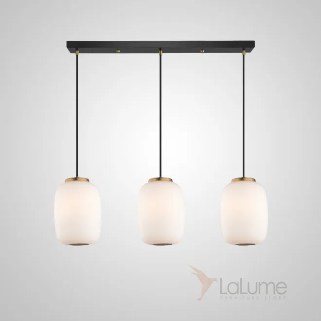 Готовая комбинация подвесных светодиодных светильников c белыми шарообразными плафонами из матового стекла HEMING COMBO L3 C Планка Готовая комбинация подвесных светодиодных светильников c белыми шарообразными плафонами из матового стекла HEMING COMBO L3 C Планка