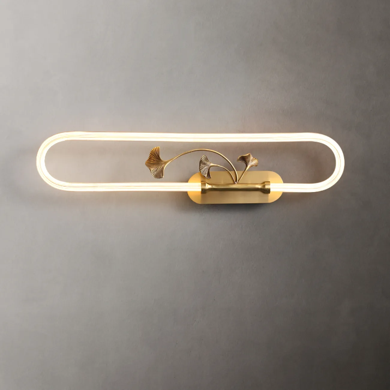 Парные светодиодные светильники на закольцованном трубчатом каркасе и растительным декором PHILOMENA WALL Right