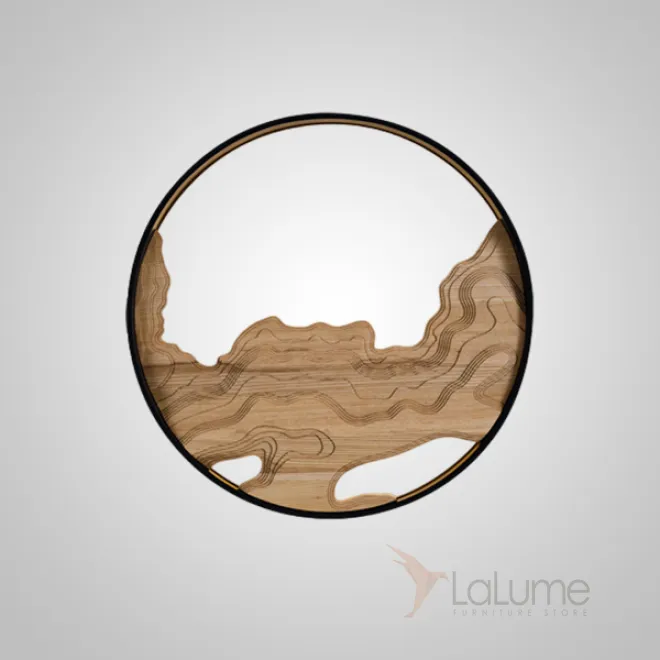 Серия настенных светодиодных светильников с деревянным декором на кольцевом корпусе ARNAR D81,5 Sand