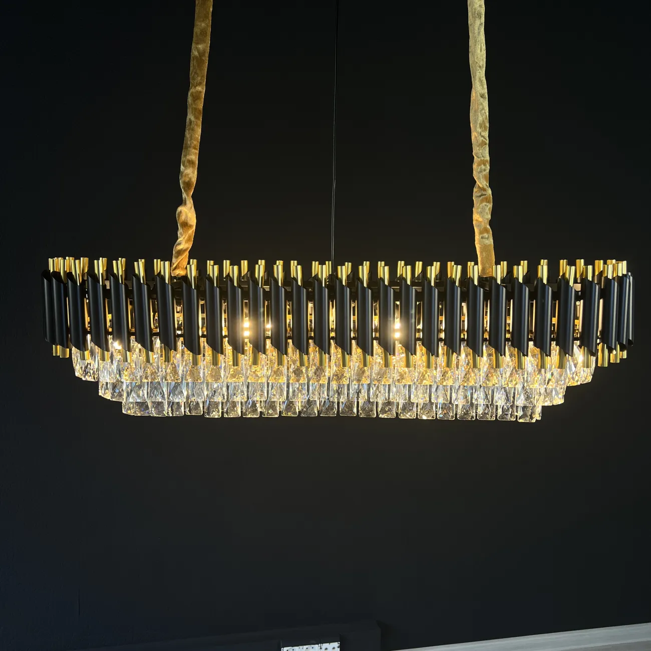 Люстра Empire Black Rectangular Chandelier Crystal от ImperiumLoft