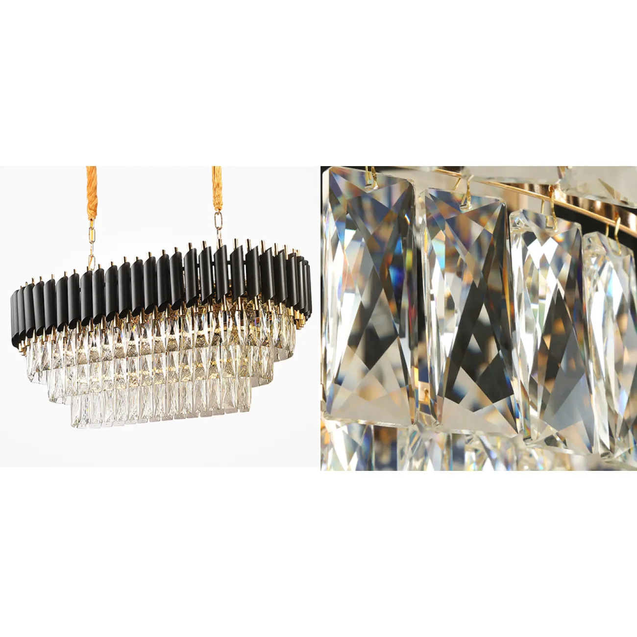 Люстра Empire Black Rectangular Chandelier Crystal от ImperiumLoft