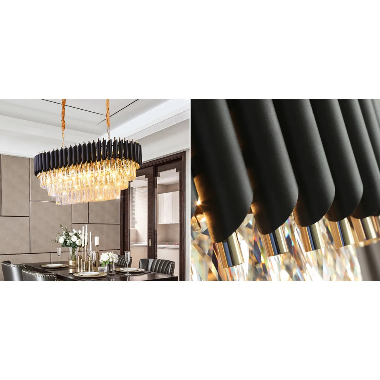 Люстра Empire Black Rectangular Chandelier Crystal от ImperiumLoft