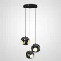Готовая комбинация подвесных светодиодных светильников c черными шарообразными рассеивателями с круглыми отверстиями MATEAS TRIO D33