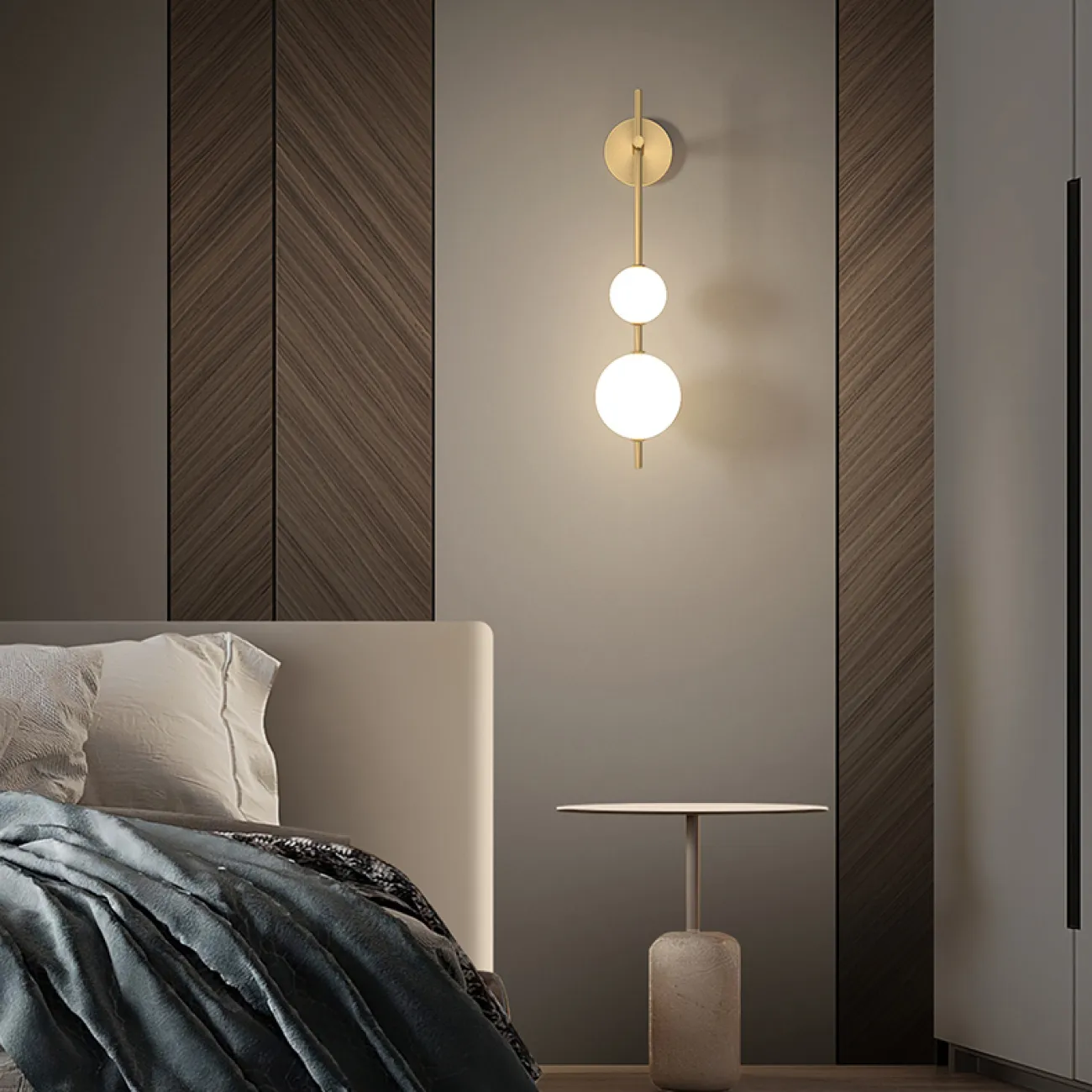 Серия настенных светильников с плафонами шарообразной формы разного диаметра LARA WALL H65 Серия настенных светильников с плафонами шарообразной формы разного диаметра LARA WALL H65