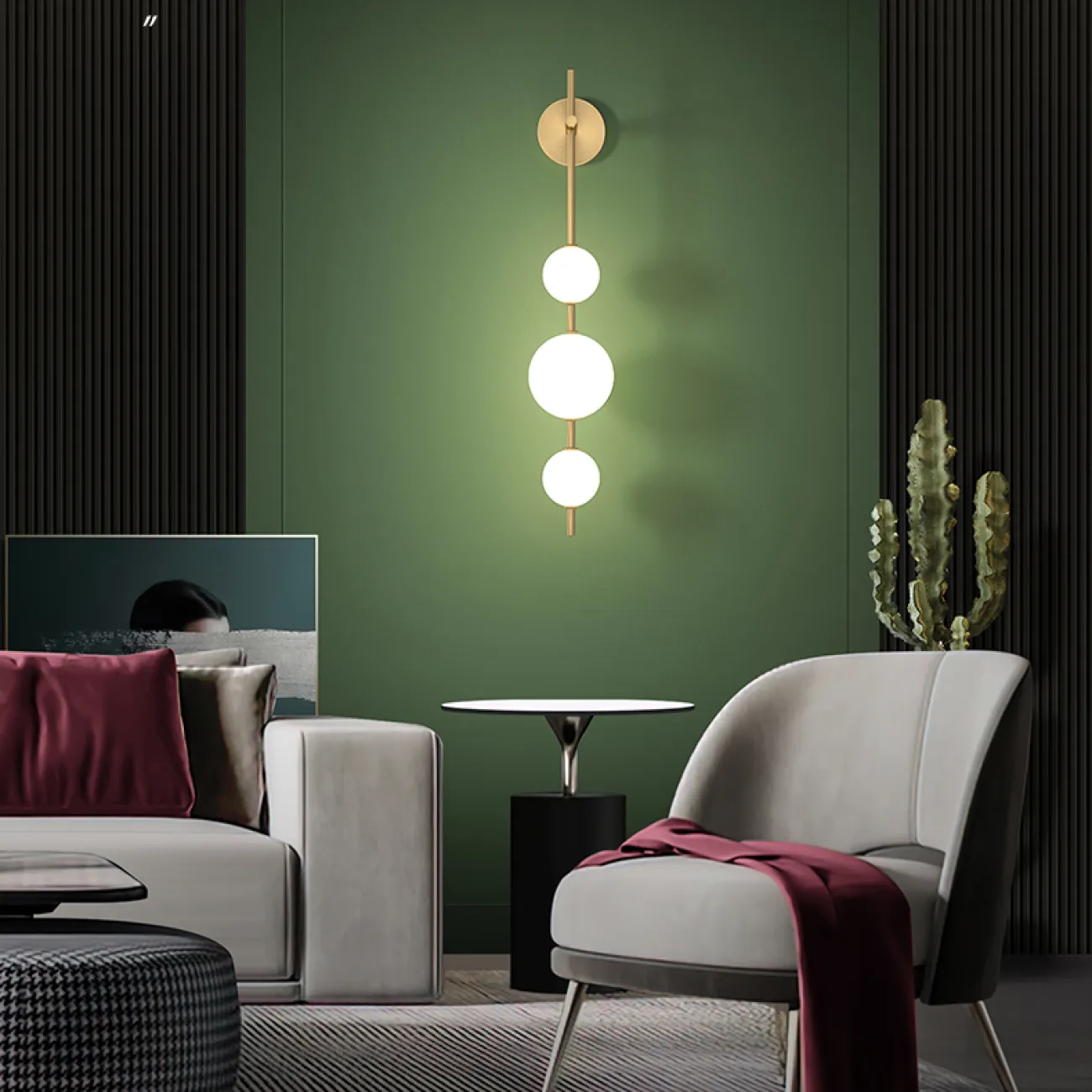 Серия настенных светильников с плафонами шарообразной формы разного диаметра LARA WALL H65 Серия настенных светильников с плафонами шарообразной формы разного диаметра LARA WALL H65