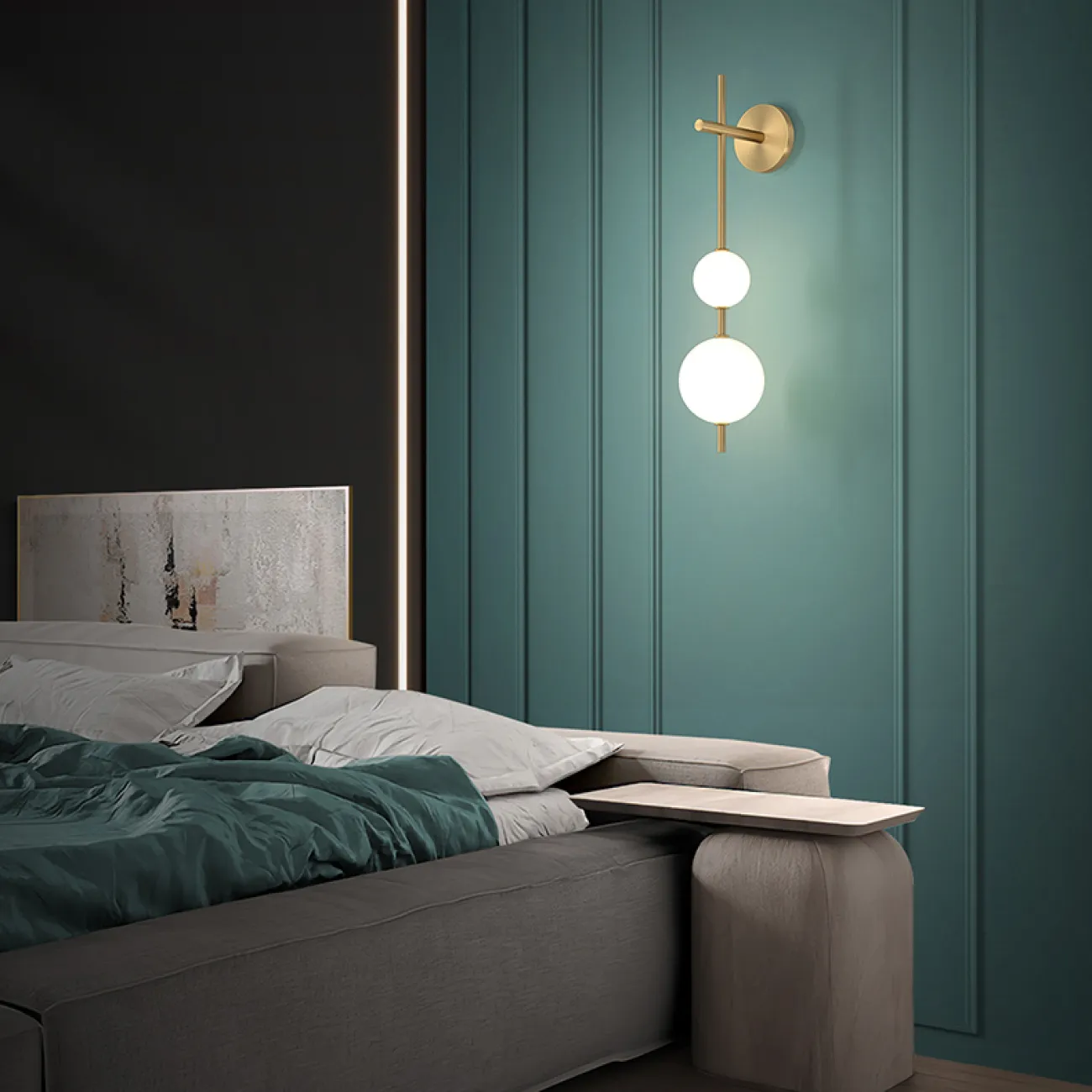 Серия настенных светильников с плафонами шарообразной формы разного диаметра LARA WALL H65 Серия настенных светильников с плафонами шарообразной формы разного диаметра LARA WALL H65