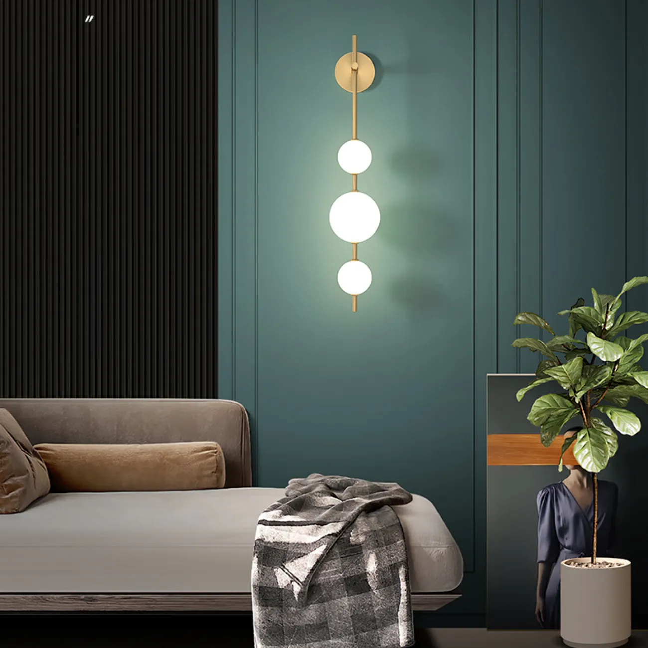 Серия настенных светильников с плафонами шарообразной формы разного диаметра LARA WALL H65 Серия настенных светильников с плафонами шарообразной формы разного диаметра LARA WALL H65