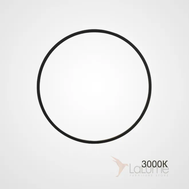 Серия настенных светильников в виде черных металлических колец разного диаметра с LED-подсветкой по контуру корпуса GUARD D60 3000К