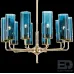 Люстра Hans-Agne Jakobsson Brass & Blue Glass Tube Chandelier Hans-Agne Jakobsson in 1970 10 Синий