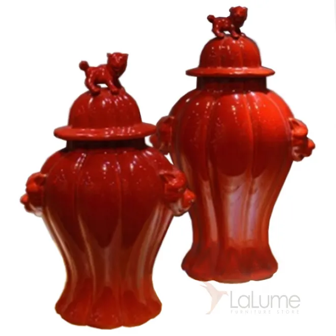 Китайская чайная ваза Red Lion
