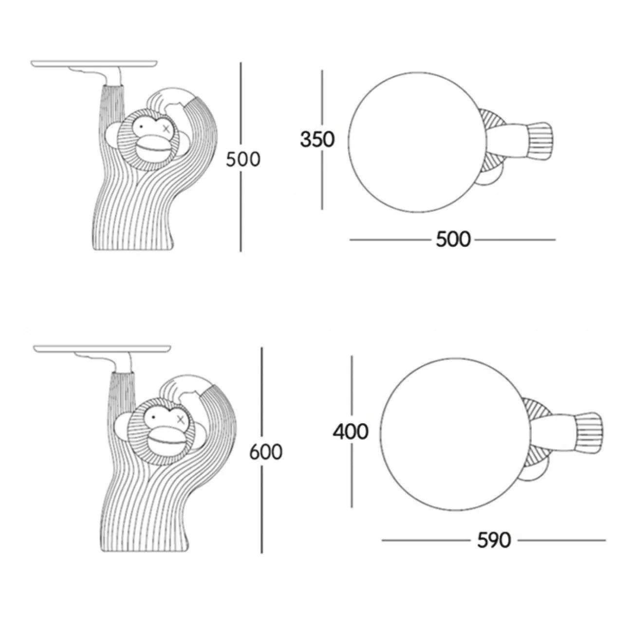 Дизайнерская скульптура обезьяны LaLume-SKT00176