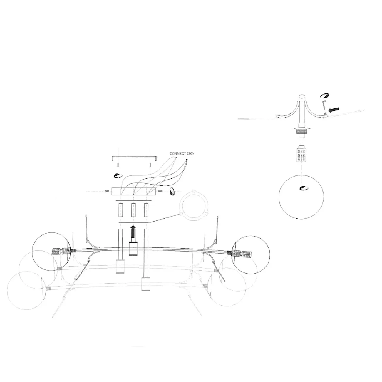 Потолочная люстра MATISSE B D80 Black Multicolor от ImperiumLoft