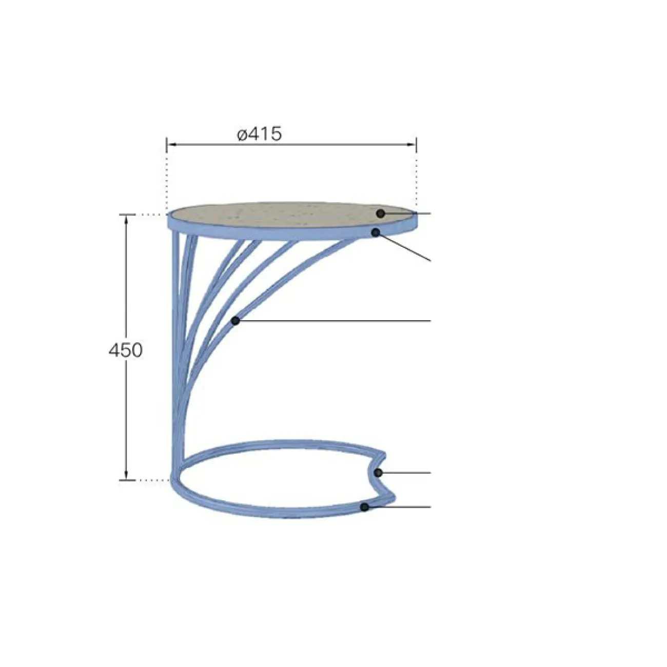 Дизайнерский журнальный столик - LaLume-AP00347