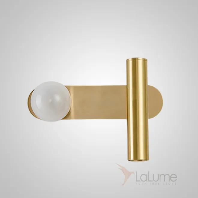 Серия парных настенных светильников с шарообразным плафоном и поворотным цилиндрическим спотом BODVAR Right