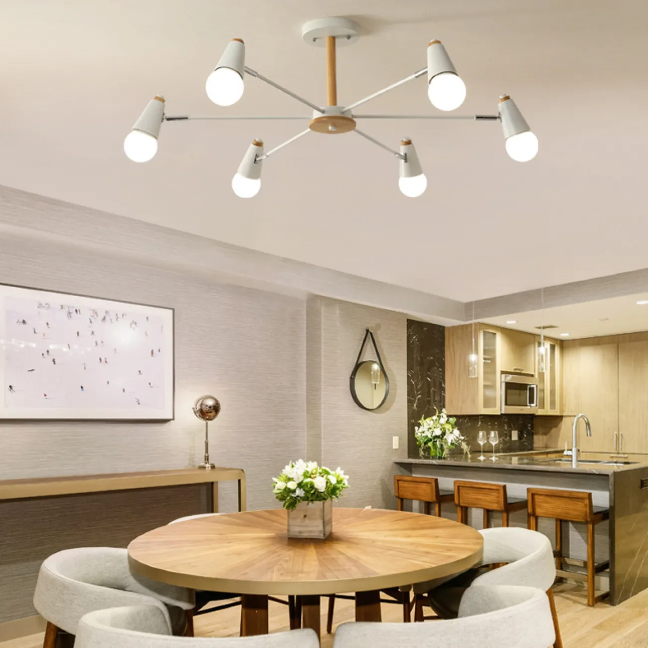 Потолочная люстра ROTARY L6 White от ImperiumLoft Потолочная люстра ROTARY L6 White от ImperiumLoft