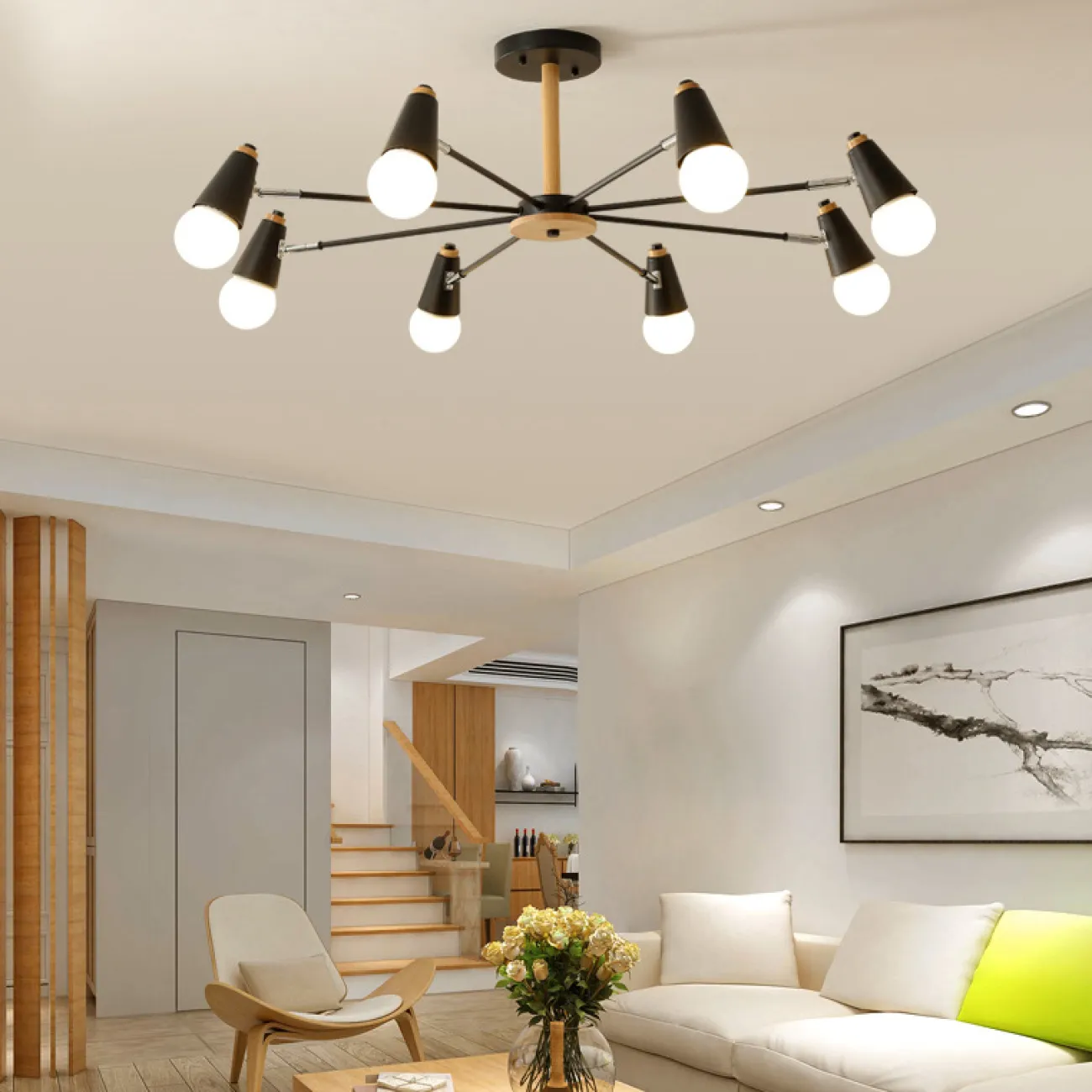 Потолочная люстра ROTARY L6 White от ImperiumLoft Потолочная люстра ROTARY L6 White от ImperiumLoft