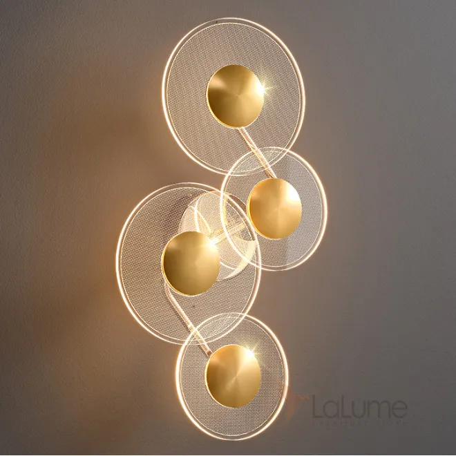 Серия настенных светодиодных светильников в виде комбинации дисковидных рассеивателей с точечным паттерном LAROY WALL L34 Серия настенных светодиодных светильников в виде комбинации дисковидных рассеивателей с точечным паттерном LAROY WALL L34