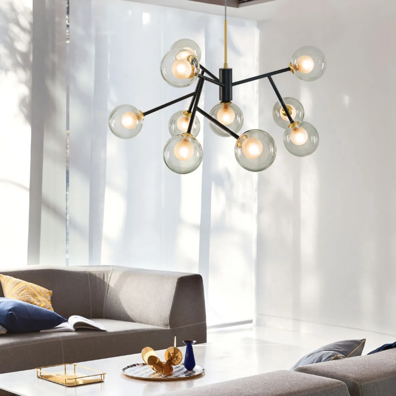 Подвесная люстра PEARL L5 Grey от ImperiumLoft Подвесная люстра PEARL L5 Grey от ImperiumLoft