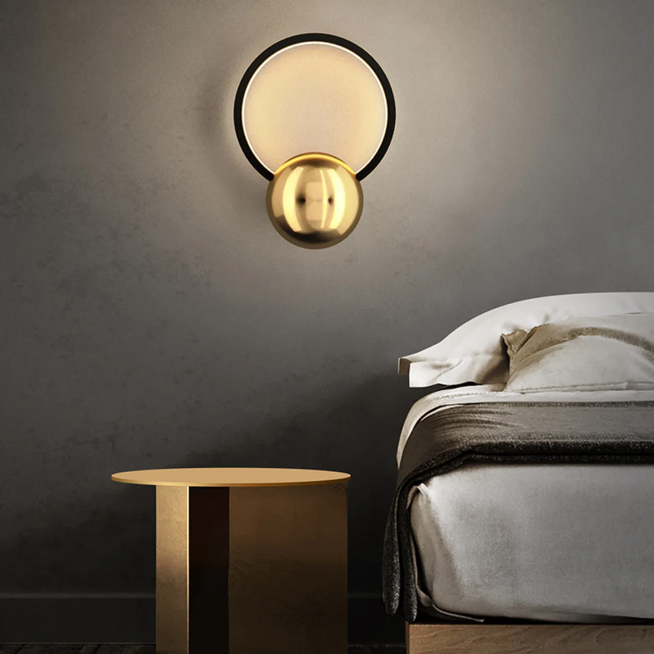 Серия настенных светодиодных светильников в форме кольца SIGHT WALL Brass Серия настенных светодиодных светильников в форме кольца SIGHT WALL Brass