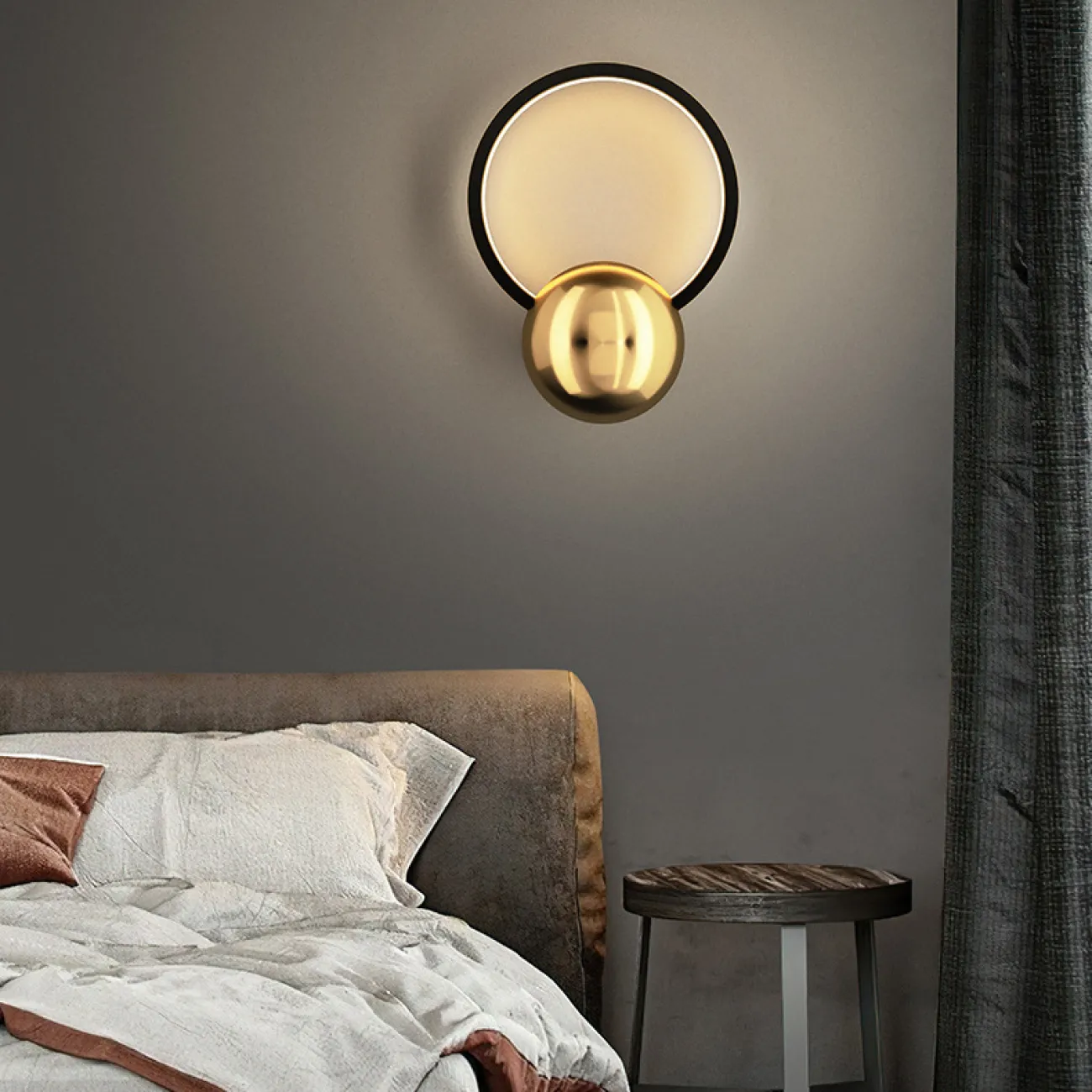 Серия настенных светодиодных светильников в форме кольца SIGHT WALL Brass Серия настенных светодиодных светильников в форме кольца SIGHT WALL Brass