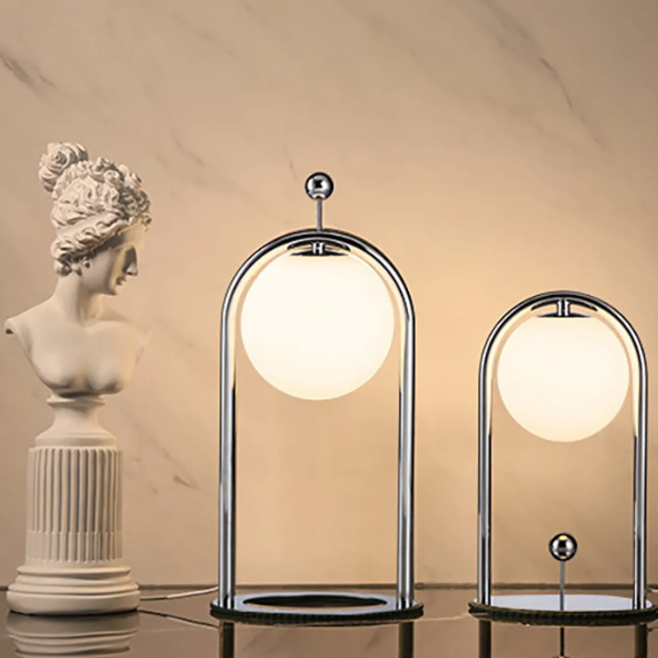 Настольная лампа MODIL B Chrome от ImperiumLoft