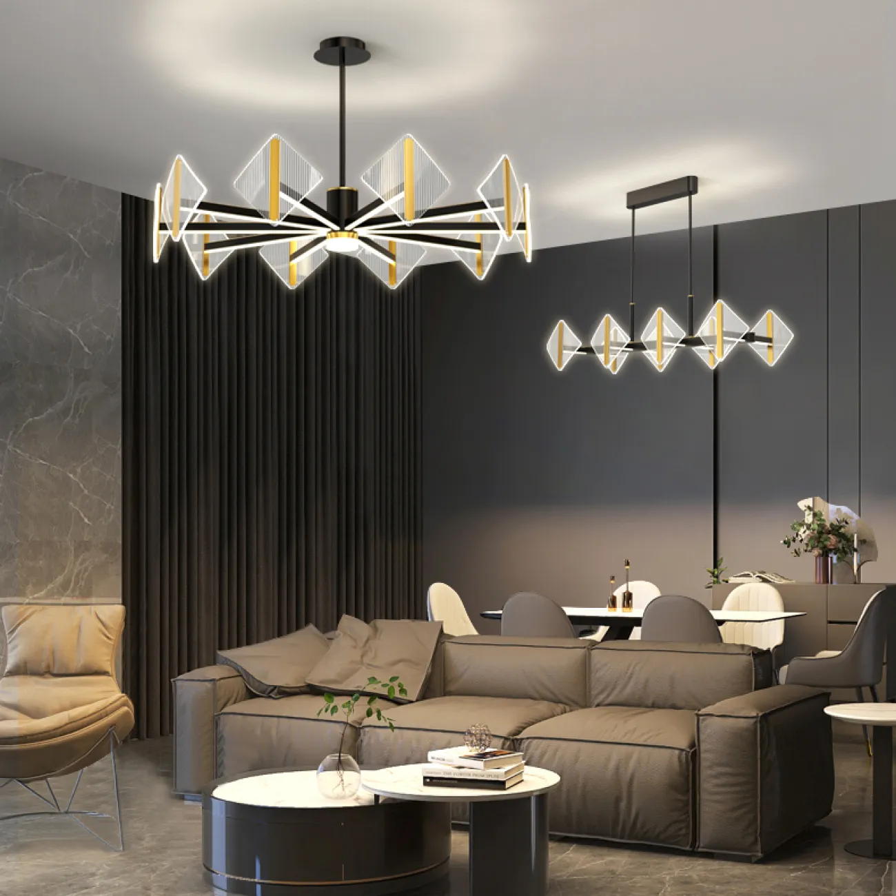 Потолочный светильник KEEN LONG L100 Brass от ImperiumLoft