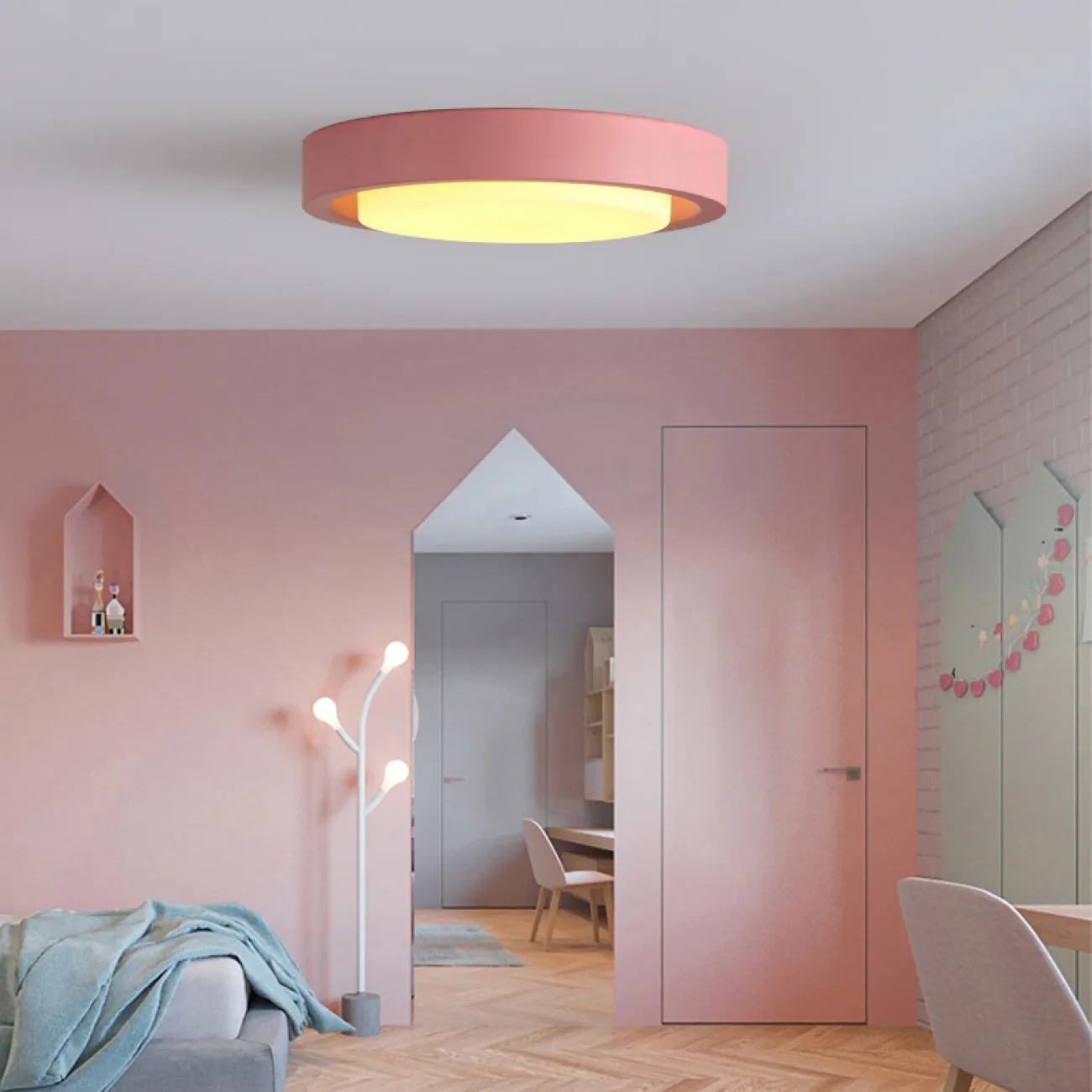 Потолочный светильник BUTTON D47 Pink от ImperiumLoft