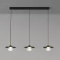 Готовая комбинация подвесных светодиодных светильников c шарообразными плафонами и дисковидными рассеивателями USKO TRIO Black