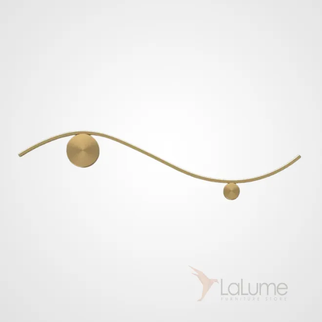 Серия настенных светильников с двумя круглыми креплениями на изогнутом корпусе с LED-подсветкой TEMP L100 Brass