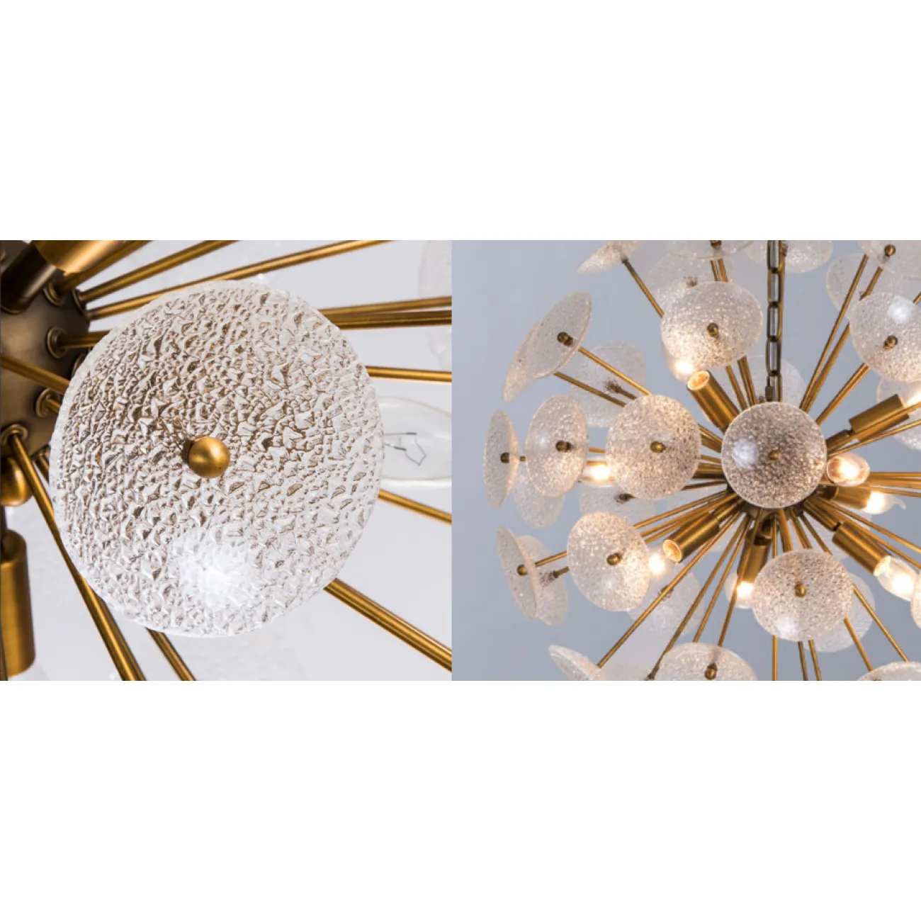 Люстра Sputnik Textured Glass White Chandelier