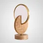 Светодиодная настольная лампа из пересекающихся дисков GLATT WOOD TAB Light brown