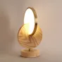 Светодиодная настольная лампа из пересекающихся дисков GLATT WOOD TAB Light brown