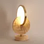 Светодиодная настольная лампа из пересекающихся дисков GLATT WOOD TAB Light brown