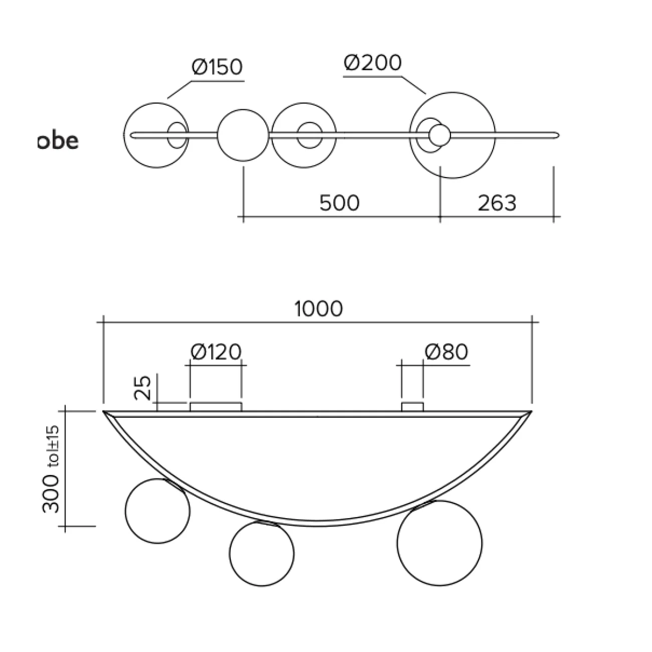 Потолочный светильник Atelier Areti Girlande Ceiling Crescent 3 от ImperiumLoft