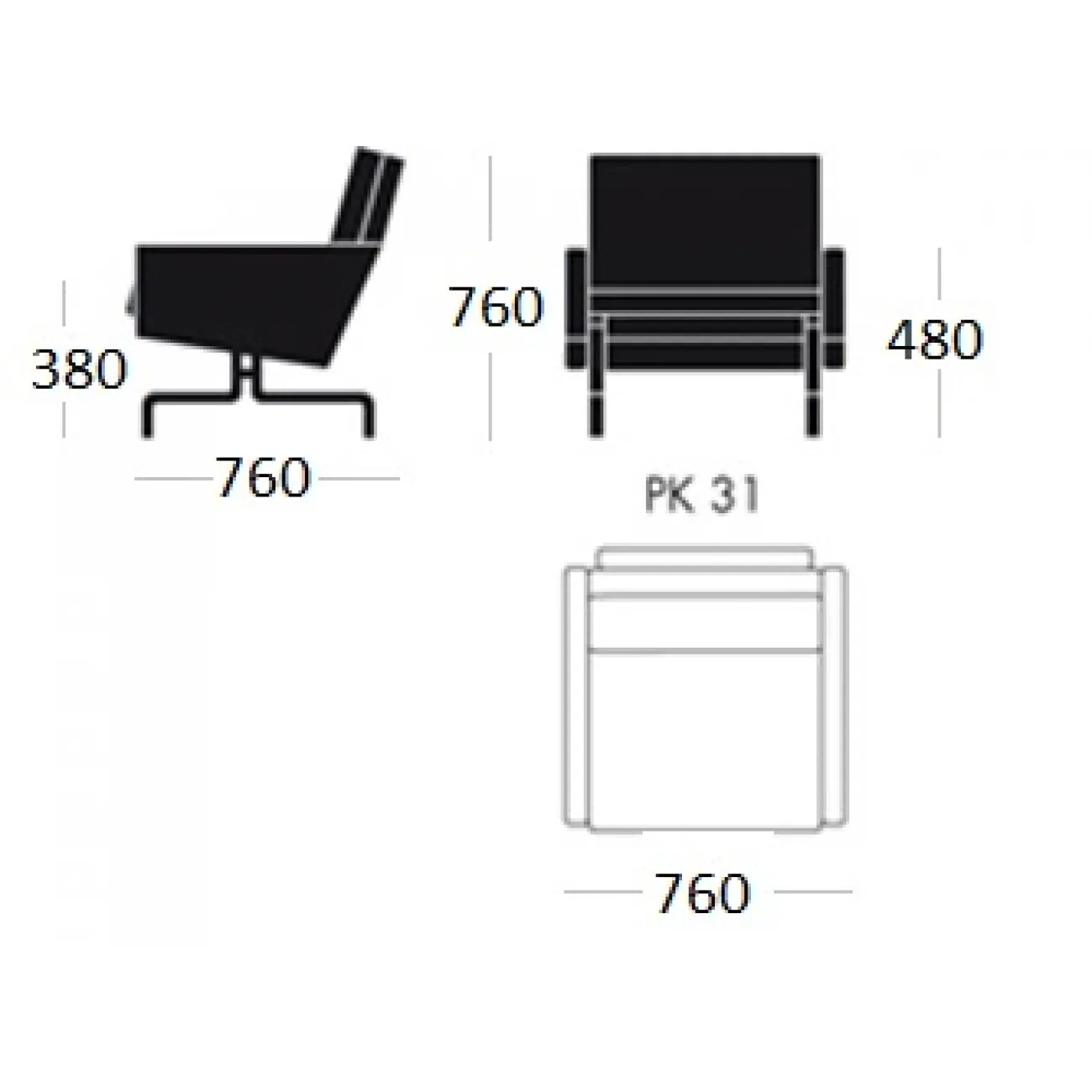 Кресло PK31 1 seat designed by Poul Kjaerholm		 in 1958 от LaLume