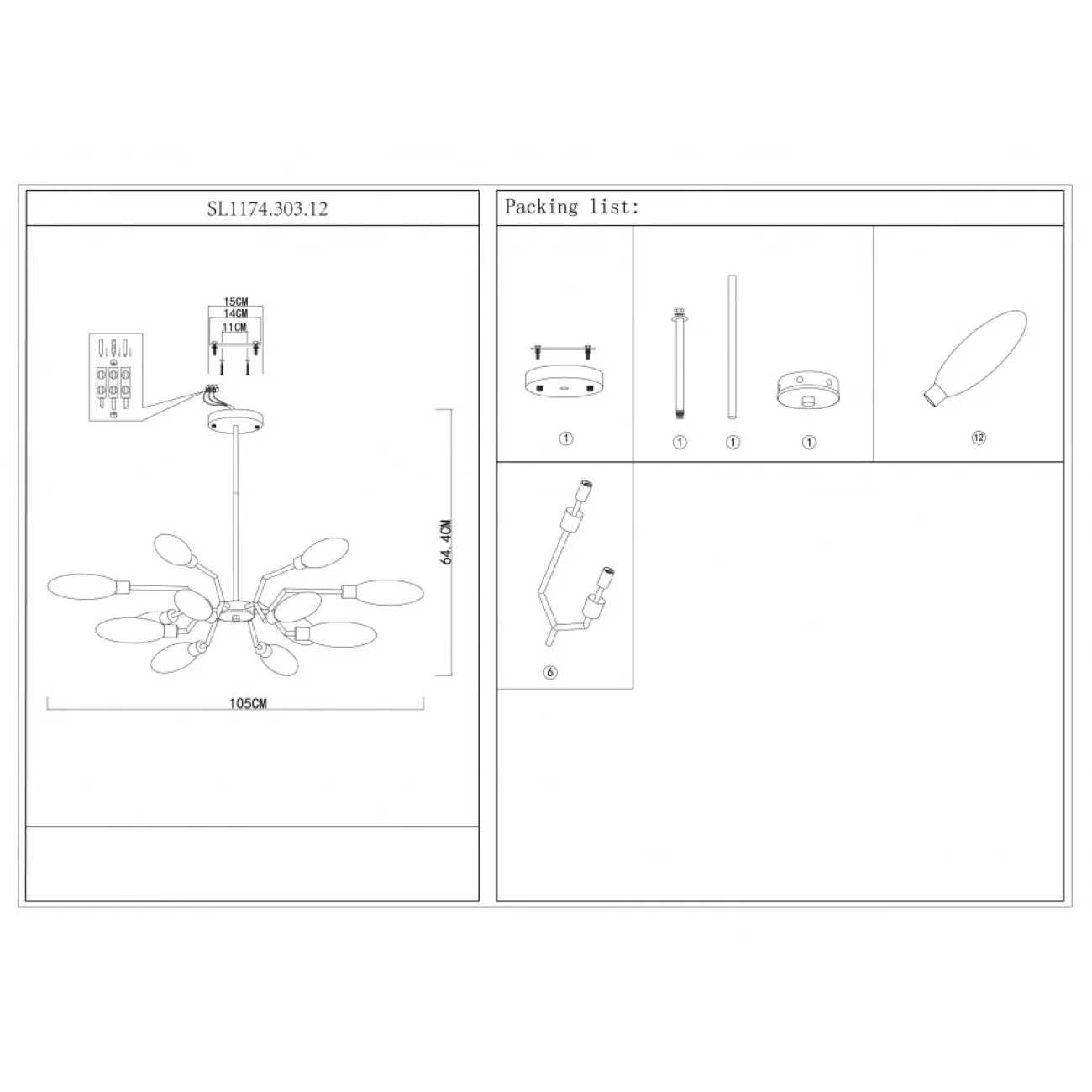 Потолочная люстра AIK L8 от ImperiumLoft