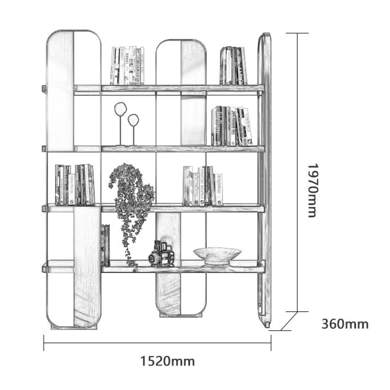 Дизайнерский стеллаж LaLume-HH00108