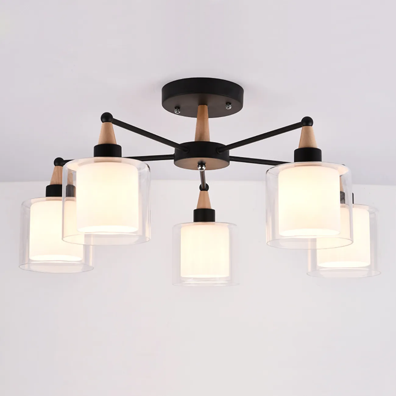 Люстра на штанге RICE D60 Black от ImperiumLoft