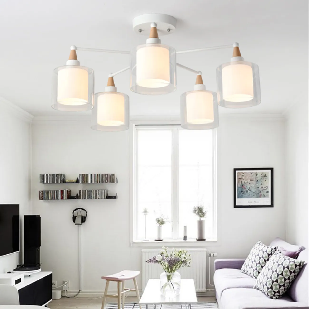 Люстра на штанге RICE D60 White от ImperiumLoft