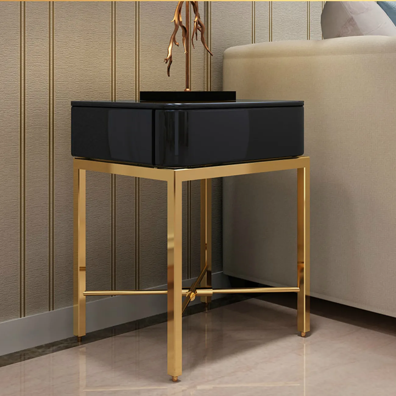 Дизайнерская прикроватная тумба - LaLume-TT00141