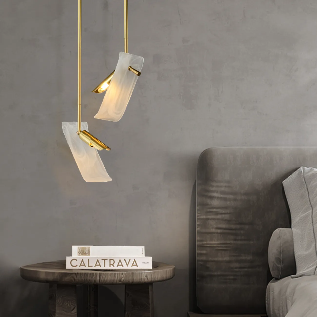 Готовая комбинация светильников с двумя прямоугольным рассеивателем из стекла с морозным эффектом HELMAR DUO