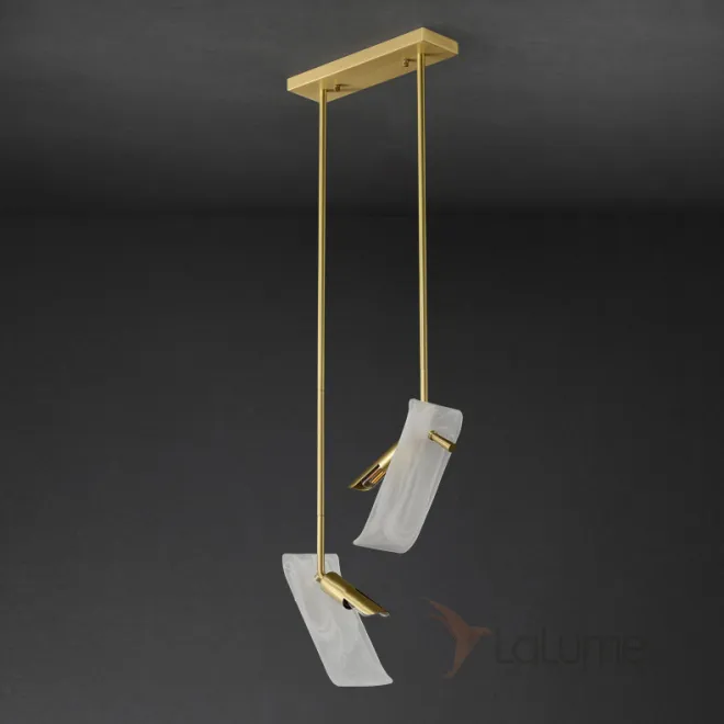 Готовая комбинация светильников с двумя прямоугольным рассеивателем из стекла с морозным эффектом HELMAR DUO