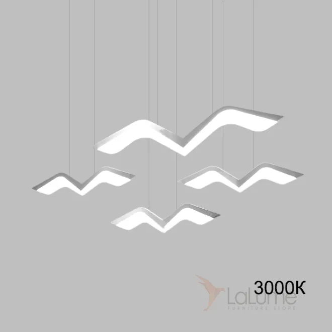 Комбинация подвесных светодиодных светильников с плафонами в форме стилизованных чаек LIESL L4 3000К