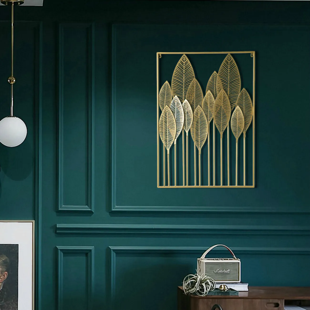 Настенный декор листья в рамке LaLume-KKK00119