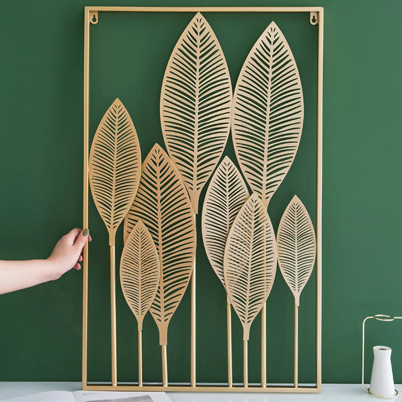 Настенный декор листья в рамке LaLume-KKK00119