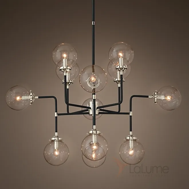 Люстра BISTRO GLOBE CLEAR GLASS SILVER CHANDELIER 12 от LaLume